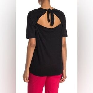 ALC • Leigh Black 100% Linen Tie Back Blouse